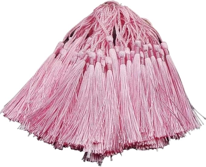 Tassels for Decoration 13cm/5 Inch Silky Floss Bookmark Tassels Hanging Rope for Jewelry Making DIY Craft Accessory(Pink)