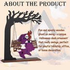 Funny Halloween Desktop Swing Decor, Spooky Indoor Home Decor for Living Room/Kitchen/Tabletop, Gothic Fall Themed Desktop Ornament, Unique Halloween Decoration for Women (Grim Reaper)