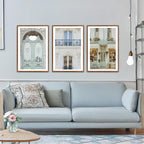 KAlRNE Vintage Italian Large Wall Art,Set of 3(24’’X36’’),Modern Paris Cityscape Wall Decor,European Street Picture, Europe Framed Canvas Prints For Living Room Bedroom Office Decor