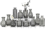 Mini Bud Vases As Wedding Centerpieces for Tables,Clear Bud Vases for Flowers,Small Flower Vases Suitable for Birthday Party,Anniversary,Wedding Reception,Baby Shower (Black, 12PCS)