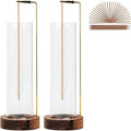 Incense Holder for Sticks, Anti-Ash Flying Incense Burner with 30 Incense Sticks, Detachable Glass Ash Catcher (Wood, Brown-2Pcs)