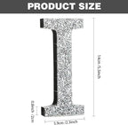 Qunclay 5.7" Silver Crystal Diamond Bling Letters Crushed Diamond Decoration Wooden Glitter Letter with Screw and Hooks Rhinestone Gift for Wedding Y2k Mcbling Bedroom Wall Decor (Letter I)