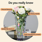 CEMABT 9.5inch 3.4 lb Glass Vases for Flowers Unbreakable Thickened Morden vase for Tables Centerpieces,Colorful,Vintage and Clear Rose Large Flower vases for Bouquet Unique Gifts（Colorful）