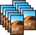 LaVie Home 8x12 Picture Frame Black Set of 10, Display 8 x 12 Picture, Photo Frame Collage for Wall Gallery or Table Deco, Hanging or Tabletop Display