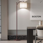 SUNMORY Arc Floor Lamp, Modern Floor Lamp with 9W 3 Color Temperatures Bulb, Metal Standing Lamps with Adjustable Hanging Lampshade, Tall Floor Lamps for Living Room, Bedroom, Office