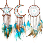 MEXIDAWN 3 Pack DIY Feather Dream Catcher Kits Turquoise Wall Hanging Boho Decor Handmade Dream Catcher for Adults