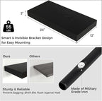 Venusmiles Floating Shelves for Wall, 24 Inch Wide x 12 Inch Deep Floating Shelves, Long Wood Floating Wall Shelf Shelves for Living Room Bathroom Bedroom Kitchen Home - (Black, 24" W x 12" D x 2" H)