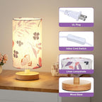 Fenmzee Butterfly Table Lamp for Bedroom - Inline Control, Small Bedside Lamp with 3000K A15 LED Blub, Easy Assembly (Butterfly Cream Shade, 9" Inline Control)
