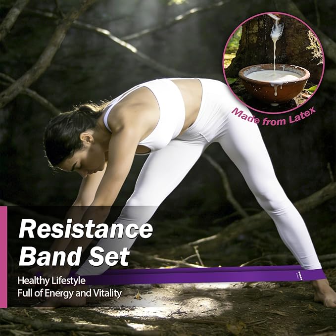 Resistance Bands for Working Out, 5 Levels Resistance Exercise Bands with Woven Bag, Bands for Working Out Women Men, Yoga, Pilates, Rehabilitation Training