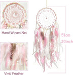 Pink Dream Catcher Feather Dream Catchers Wall Decor Handmade Dreamcatcher Wall Hanging Ornament for Bedroom Living Room Home Decor