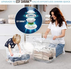 Cube Vacuum Storage Bags, 4 Pack Medium Size (25x19x11 inch), Vacuum Seal Bags for Clothing, Compression Packing for Clothes, Blankets, Baby Clothes, No Pump Needed