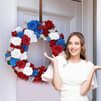 12” Wreath Hanger Over the Door Hooks, Non Scratch Wreath Door Hanger Hooks for Hanging Welcome Sign, Metal Wreath Hangers for Front Door Décor, Thin Door Hanger for Easter Halloween Home Decoration