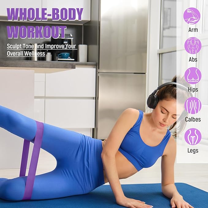 Deekin 20 Pcs Resistance Bands for Women Men 10-115 Lbs 5 Different Resistance Levels Loop Exercise Bands for Leg Working Gym