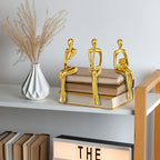 BMLCGJ Thinker Statue Gold Decor Abstract Art Sculpture, Golden Resin Collectible Figurines for Home Living Room Office Shelf Decoration,Great Gifts Ideas (Sitting Posture-Gold)