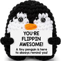 Belatelove Funny Inspirational Birthday Gifts for Women Men Teen Grandkids Friend Coworker Appreciation, Handmade Crochet Penguin Desk Small Easter Decor