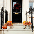 Artificial Mums Fake Fall Flowers for Outdoors Decoration, 12 Bundles Realistic Autumn Silk Daisy Faux Plants UV Resistant Decor for Home Garden Porch Patio Yard Balcony Window (Yellow Brown Orange)