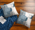 Throw Pillow Covers 18x18 Set of 2 Blue and Grey Art Throw Pillow Covers Soft Decorative Couch Pillow Covers for Home Living Room Bedroom