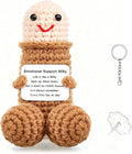 Funny Gag Doll Emotional Support Positive Crochet Animals Pickle Gifts for Adult Men Women Brother,Weird Things Stuff Desk Decor