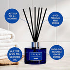 Xcleen Reed Diffuser, 6.7 Oz Escape Scented Diffuser with Sticks, Long Lasting Fragrance Air Freshener, Bathroom Shelf Decor