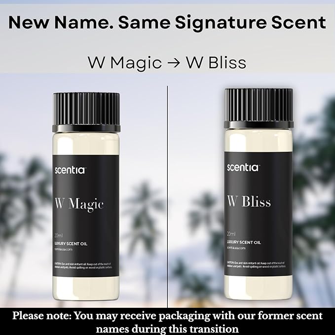 Scentia W Bliss Hotel Diffuser Oil Inspired by W Signature Hotel - 20 mL 0.67 fl oz - Aromatherapy Oil for Diffusers, Candle Making & DIY Crafts - Thanksgiving & Holiday Gift