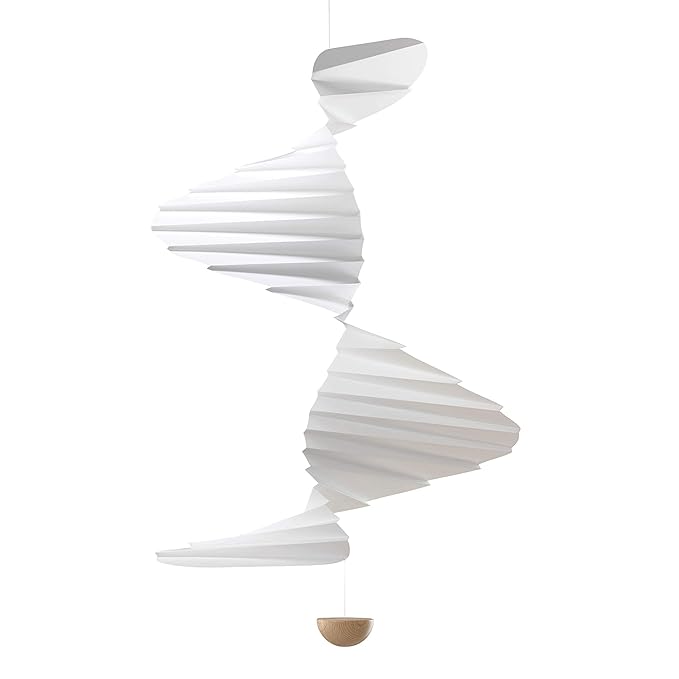 Flensted Mobiles Airflow 36 Hanging Mobile - 24 Inches Plastic and Wood Ball, Handmade in Denmark