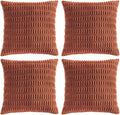 Fancy Homi 4 Packs Decorative Throw Pillow Covers for Living Room Couch Bed, Modern Farmhouse Boho Home Décor Accent Cushion Case, 26" x 26", Rust