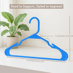 Utopia Home Plastic Hangers 50 Pack - Perfect Space Saving Clothes Hanger - Durable and Strong - Perfect Closet Organizers with Shoulder Grooves (Blue)