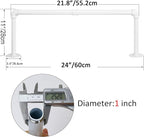 WEBI Clothing Rack Wall Mount White,24" Industrial Pipe Clothes Rack for Hanging Clothes,Heavy Duty Iron Garment Rack Bar,Retail Display Clothes Rod for Closet,Laundry Room