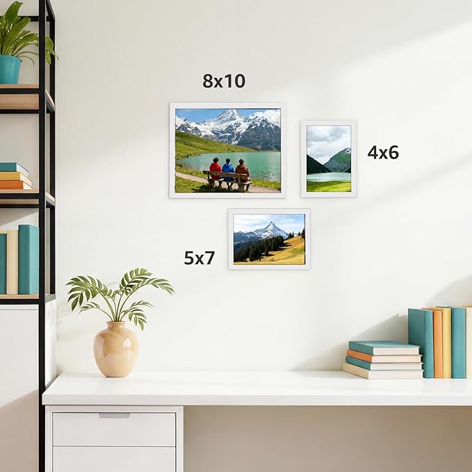 Giftgarden 5x7 Picture Frame Set of 18, Lightweight 5 by 7 Frames Bulk for Gallery Wall Photo Hanging and Tabletop Display, White