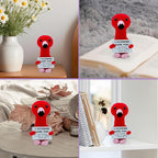 Valentines Day Decor, Positive Flamingo Gifts Love Support, Flamingo Desk Decorations Accessories for Women Men, Crochet Flamingo Doll with Emotional Cards