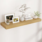 Venusmiles Floating Shelves for Wall, 40" W x 12" D x 2" H, 1 Pack of Long Wall Mounted Engineered Wood Shelves with Invisible Brackets for Living Room, Bedroom, Bathroom, Kitchen Decor, Oak