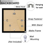 100% Solid Wood 9x9 Frame Set of 2, Black Square Picture Frame for 9 x 9 Picture Poster Photo, Light Weight 9by9 HQ Matte Black Frame for Wall - 2 Pack/Black/9"x9"