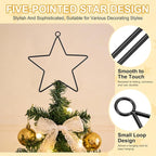 MECCANIXITY 4 Pcs Star Dream Catcher Rings, 4" Dream Catcher Metal Hoops Macrame Wreath Rings Pentagram Floral Hoops for DIY Craft Making Home Wedding Wall Hanging Decoration, Black