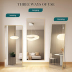 DUMOS 64"x21" Full Length Mirror, Full Body Mirror with Aluminum Alloy Thin Frame, Standing Mirrors with Leaning or Hanging, Suitable for Bedroom, Livingroom, Cloakroom, Gold