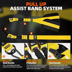 Pull Up Assistance Bands - Adjustable Heavy Duty Resistance Band for Pull Up Bar with 4 Assist Bands, Dual Footrests, Resistance Bands for Ｗorking Out, Strength Training, Home Gym