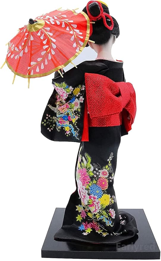 Earlyred 12 Inch Japanese Geisha Kimono Doll 30cm Asian Kimono Doll Collectible Figurine Decoration Gift Red
