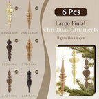 6Pcs Christmas Honeycomb Ornaments for Tree, 3D Paper Honeycomb Hanging Decorations Vintage Finial Christmas Ornaments Lanterns for Xmas Tree New Year Holiday Party Home Decor, Brown Khaki Beige