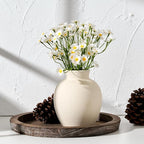 SIDUCAL Spotted Ceramic Modern Style Vase, 5.7 Inch Rustic Farmhouse Boho Vase for Home Decor, Terracotta for Table, Living Room, Wedding, Mantel Decoration, Speckled White
