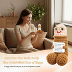 Funny Gag Doll Emotional Support Stuffed Positive Crochet Animals Pickle Gifts for Men Women Brother,Weird Things Stuff Office