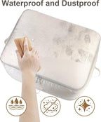 Comforter Storage Bag - 3-Layer Self Compression Organizer, 2-Pack Closet Organizers and Storage, Under Bed Space Saver, Blanket Organizer for Bedding, Pillow, Sheet, Clothes, Nursery Use