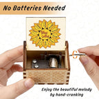Christian Music Box Wooden Musical Boxes Motivational Inspirational Gifts for Women Christmas Birthday Gifts Presents Sunflower Gift Valentines Day Galentines Day Gifts for Girl Friend Sister Daughter