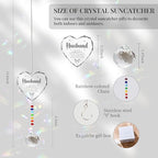 Sympathy Gifts for Loss of Loved One, Crystal Sun Catcher Rainbow Maker, Condolence Memorial for Loss of Mom Dad Dog (Husband-Type B)