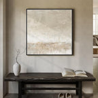 Framed Neutral Abstract Wall Art, Modern Beige and Cream Canvas Prints Artwork for Walls, Contemporary Minimalist Square Pictures for Living Room Bedroom Dining Room Hallway Office Wall Decor 30x30 In