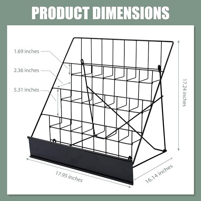 Book Signing Rack, Book Display Rack, Tabletop Magazine Display Racks, 4 Tiered Tabletop Cd Display, Comic Book Magazine Rack for Library Classroom Picture Literature Brochure 16.14" x 17.95" x 17.24"