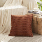 Fancy Homi 4 Packs Decorative Throw Pillow Covers for Living Room Couch Bed, Modern Farmhouse Boho Home Décor Accent Cushion Case, 16" x 16", Rust