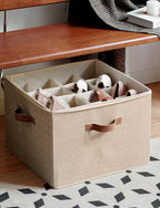 StorageWorks Shoe Organizer for Closet, Fits up to 16 Pairs, Shoe Cubby Storage Containers with Adjustable Dividers and Clear Cover, Taupe | Fits up to 16 Pairs, Clear Cover