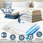 15 Jumbo Vacuum Storage Bags with Electric Pump, Vacuum Seal Bags for Clothing Space Saver Compression Storage Bag Large for Clothing Travel Comforters Blankets Pillows Bedding Duvets Clothes