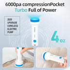 Cordless Electric Vacuum Pump for Vacuum Storage Bags Travel Air Pump, Portable USB Rechargeable Seal & Compression Bag Pump for Clothes, Blankets & Bedding (Storage Bags Not Included)