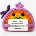 Handmade Fabulous Positive Rainbow Crochet - Farewell Gift for Women, Friend, Coworker Leaving Job & Starting New Journey Adventure! Inspiration Gift for Thanksgiving, Christmas, Birthday, Office