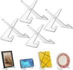 Americanflat Acrylic Easel Stand - 4" Tabletop Easel and Plate Stand - Set of 4 - Lightweight Display Holders for Photos, Cards, Frames, Books, Magazines, Albums - Home or Office Decor